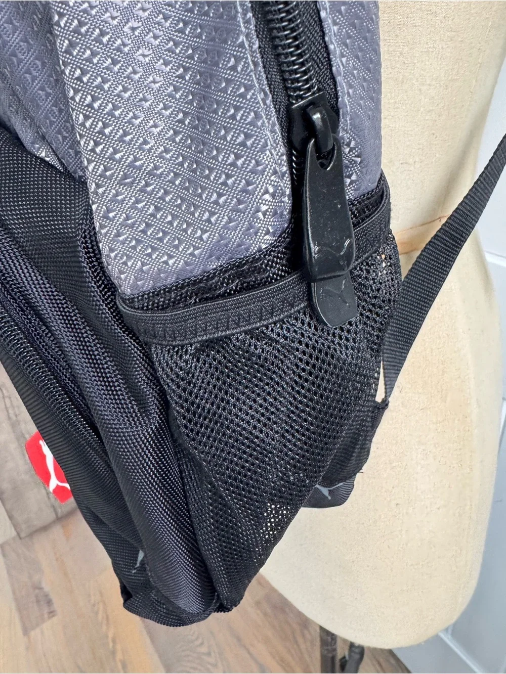 Puma Gray and Black Backpack with Tennis Championship Patch O/S